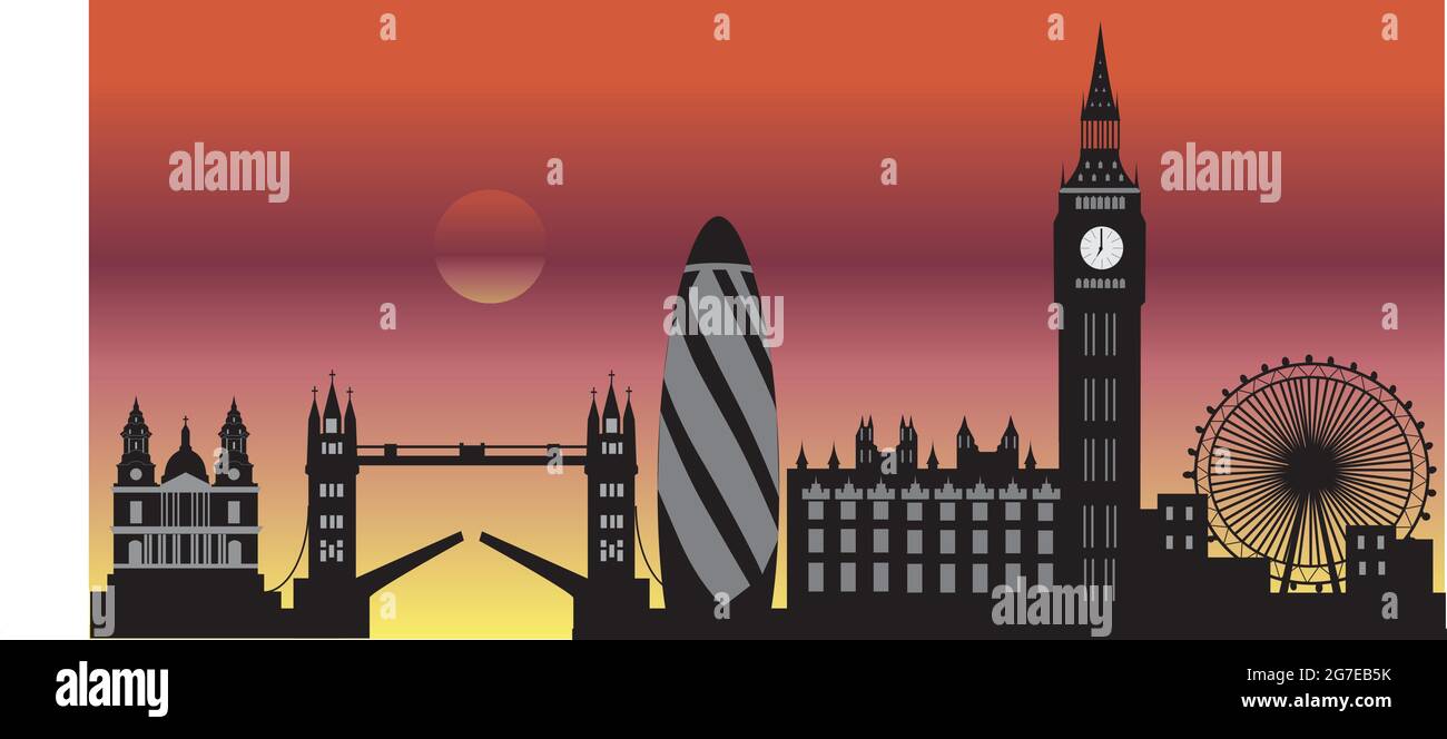 Skyline di Londra città d'Inghilterra Illustrazione Vettoriale Skyline di Londra città d'Inghilterra Illustrazione Vettoriale