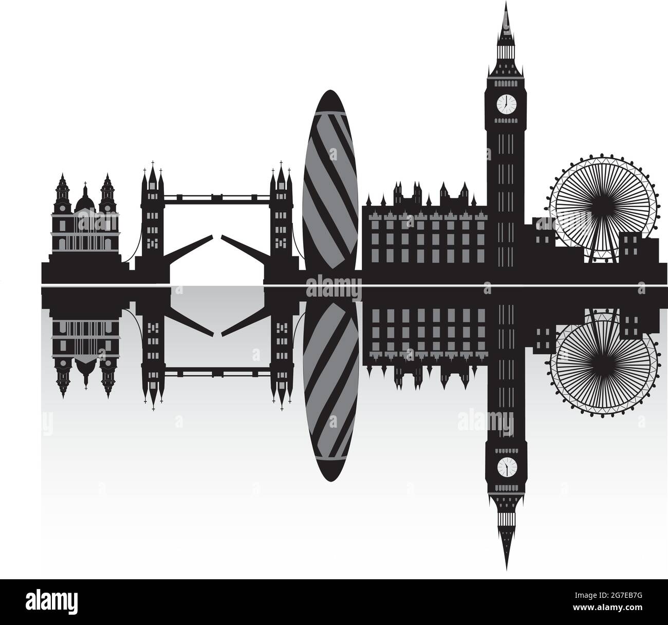 Skyline di Londra città d'Inghilterra Illustrazione Vettoriale Skyline di Londra città d'Inghilterra Illustrazione Vettoriale