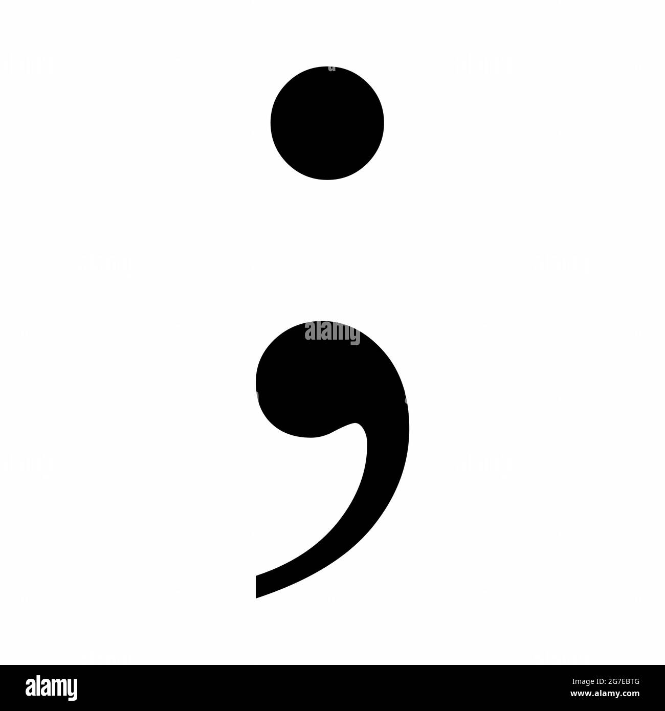 Immagine con segno e virgola isolata su sfondo bianco Illustrazione Vettoriale