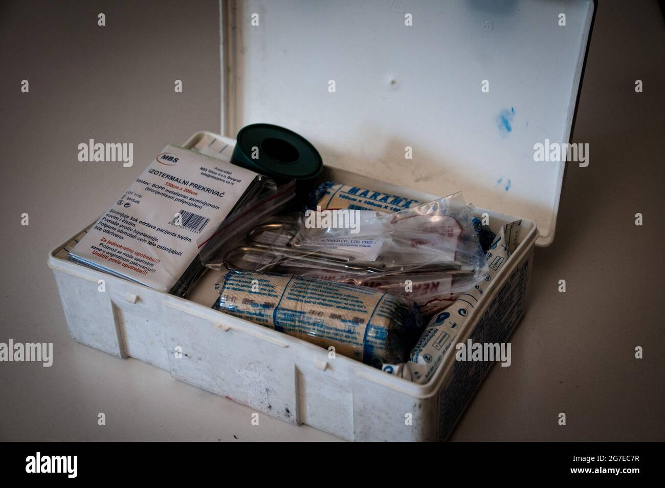 Kit di pronto soccorso completo Foto Stock