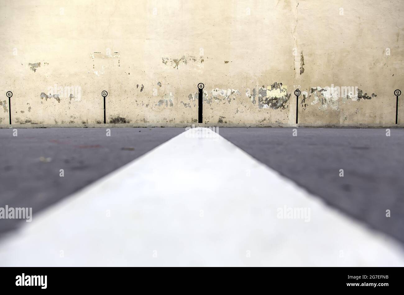 Dettaglio di campo da giocare a palla, sport spagnolo Foto Stock