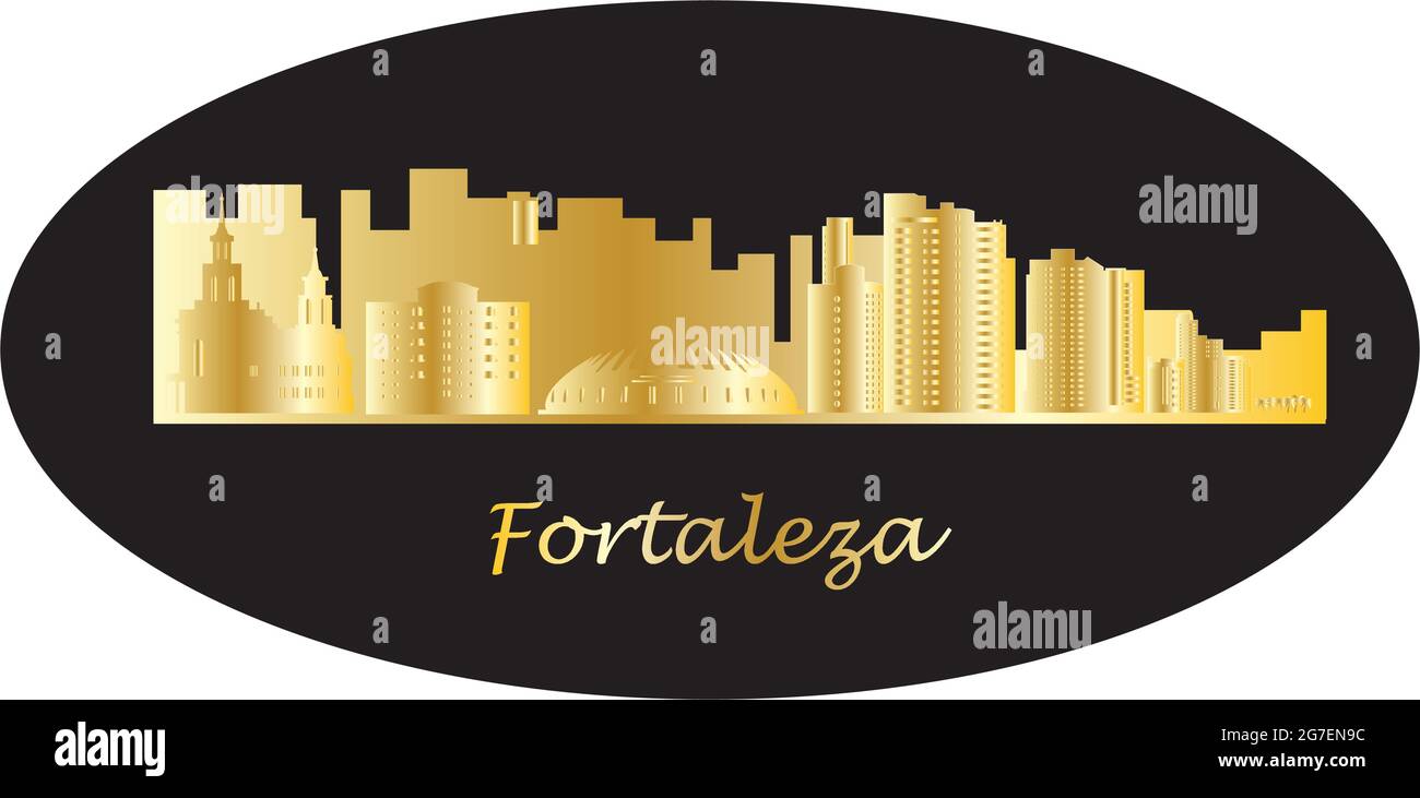 Skyline della città di Fortaleza Illustrazione Vettoriale