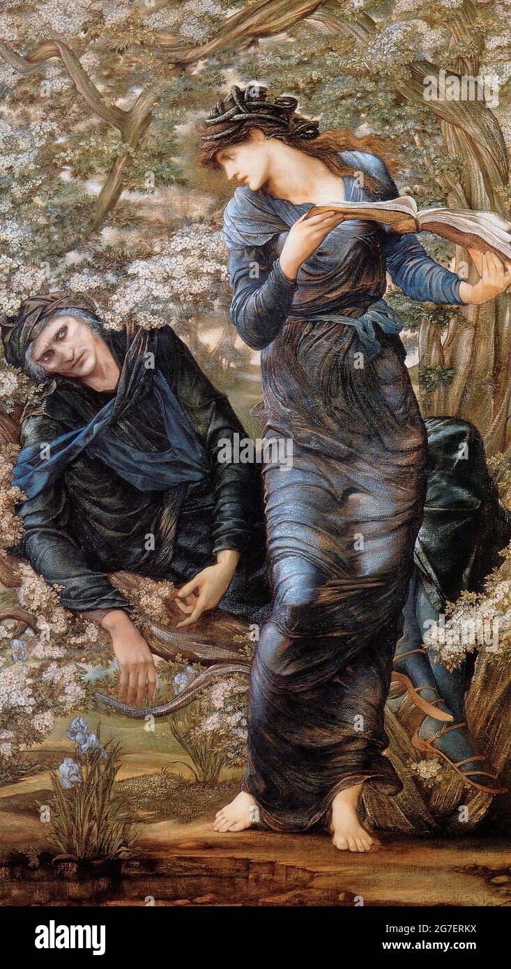 The Beguiling of Merlin, di Edward Burne-Jones, 1872–1877 Foto Stock