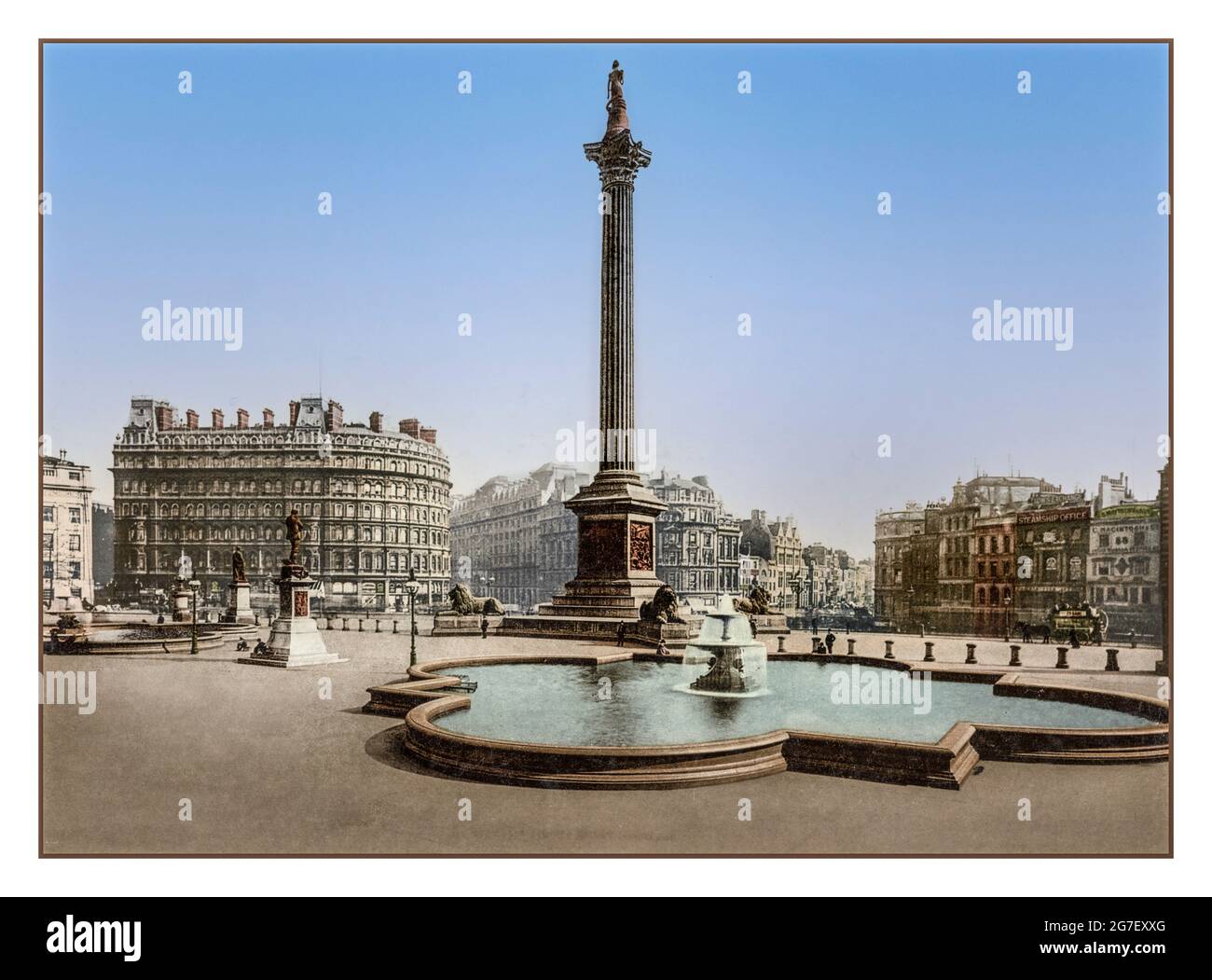 NELSONS COLONNA TRAFALGAR PIAZZA 1900 vittoriano Londra. Trafalgar Square Data di creazione/pubblicazione: [Ca. 1890-1906] fotocromia a colori Foto Stock