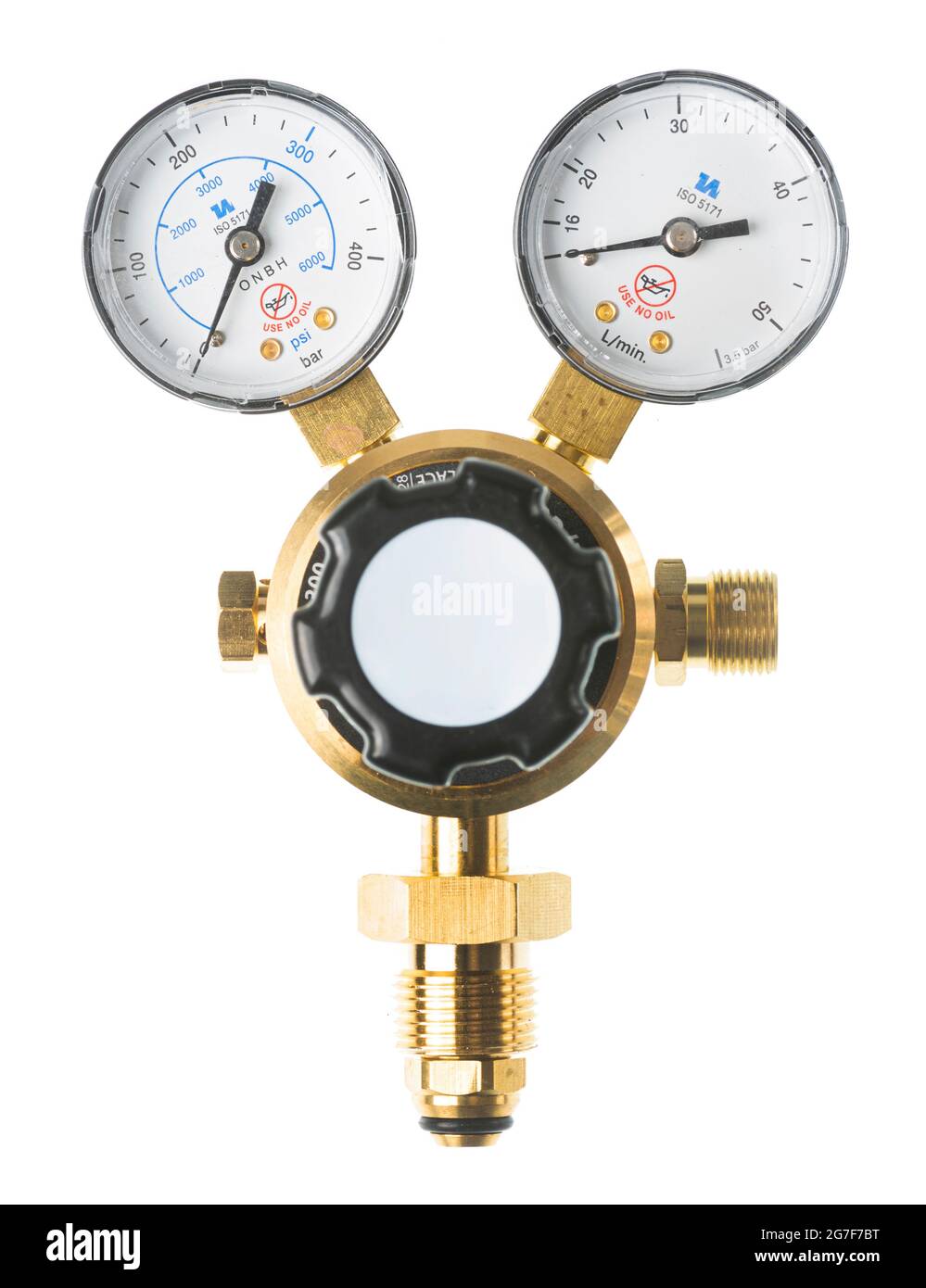 Valvola regolatrice di gas per gas di saldatura MIG Foto Stock