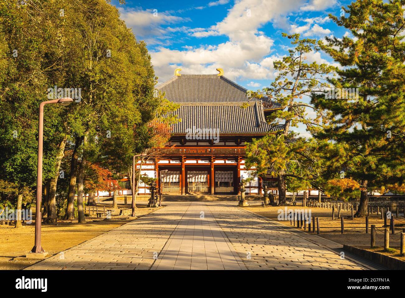 Porta centrale di todaiji, Grande Tempio Orientale, a nara, giappone Foto Stock