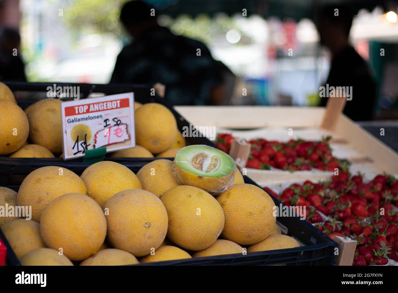 Shot di prodotti freschi in un mercato Foto Stock