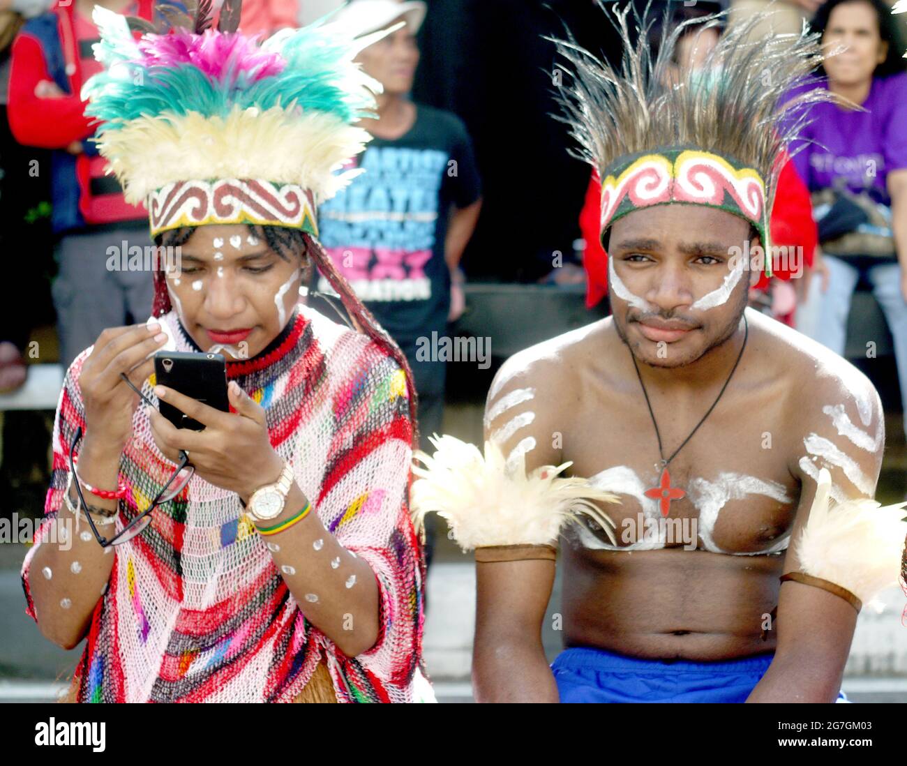 Ritratto del popolo papuano dall'Indonesia Foto Stock