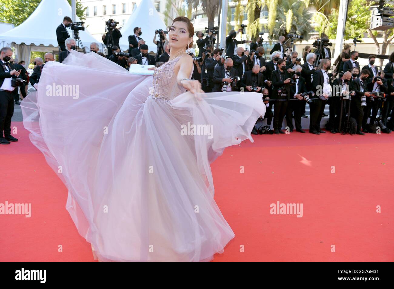 Cannes, Francia. 13 luglio 2021. Blanca Blanco partecipa alla proiezione del film "Aline - la voce dell'amore" durante il 74a Festival annuale del Cinema di Cannes al Palais des Festivals. Credit: Stefanie Rex/dpa-Zentralbild/dpa/Alamy Live News Foto Stock