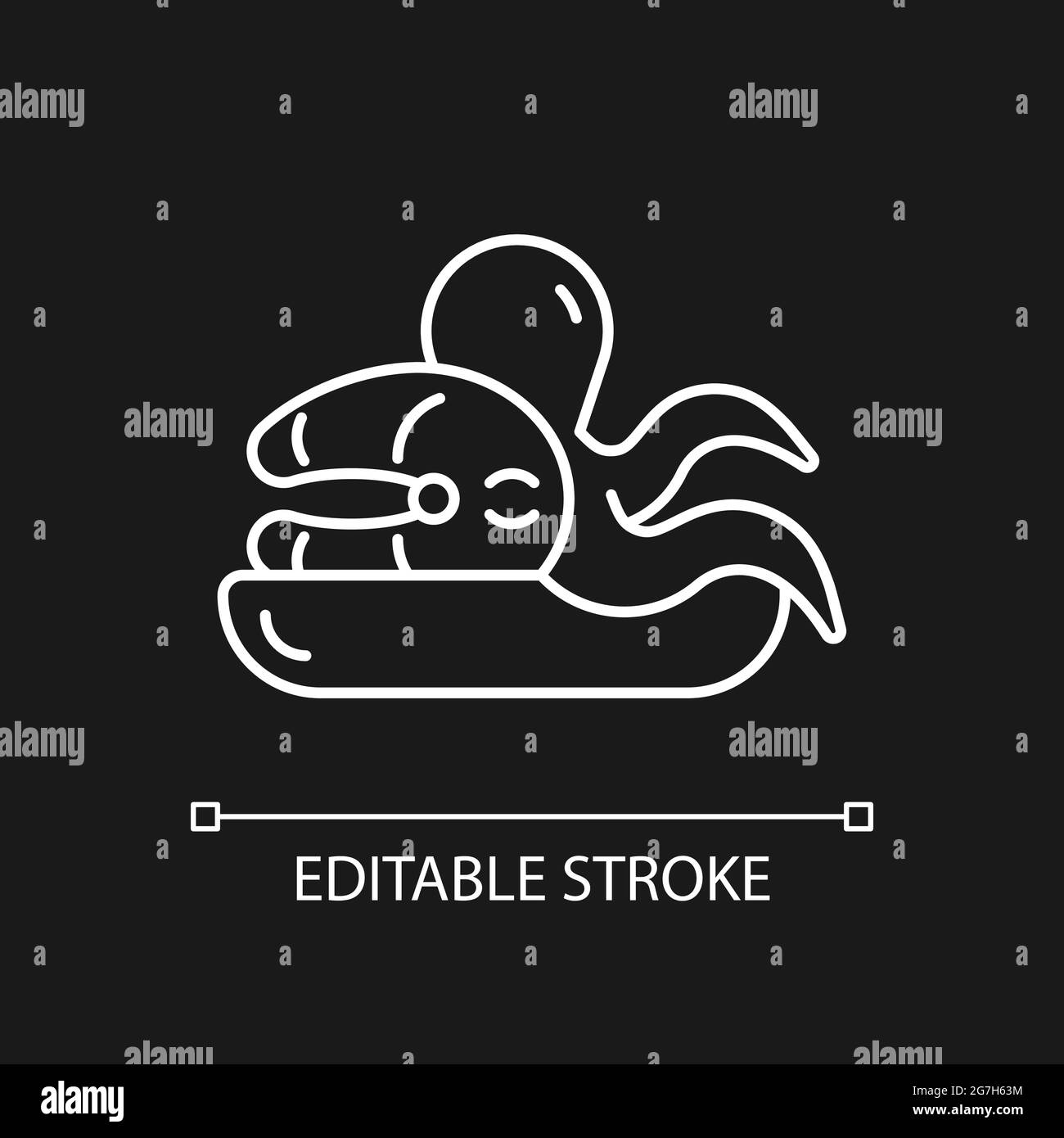 Mercato di pesce icona lineare bianca per tema scuro. Illustrazione Vettoriale