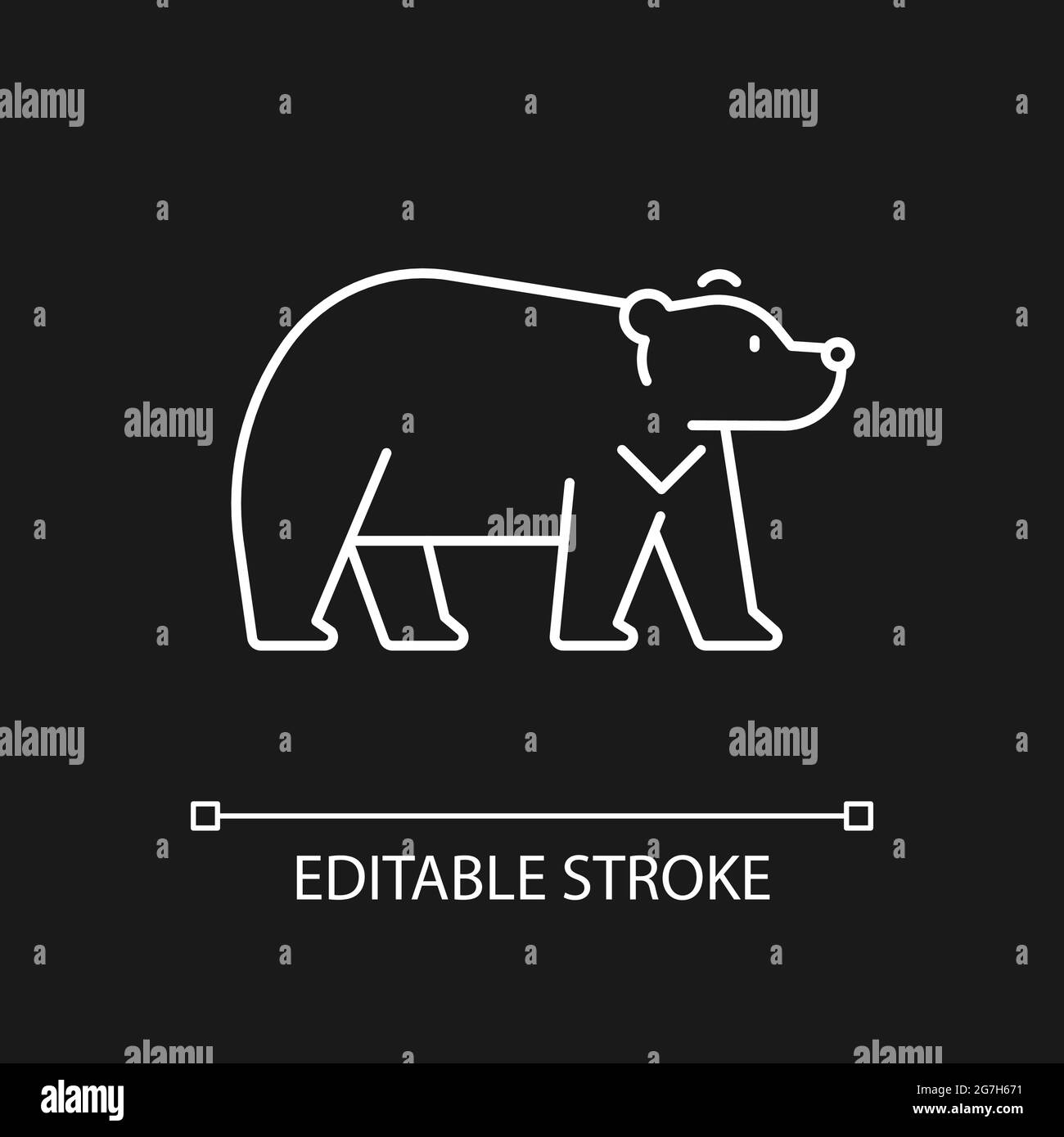 L'icona lineare bianca dell'orso di Formosan per il tema scuro. Illustrazione Vettoriale