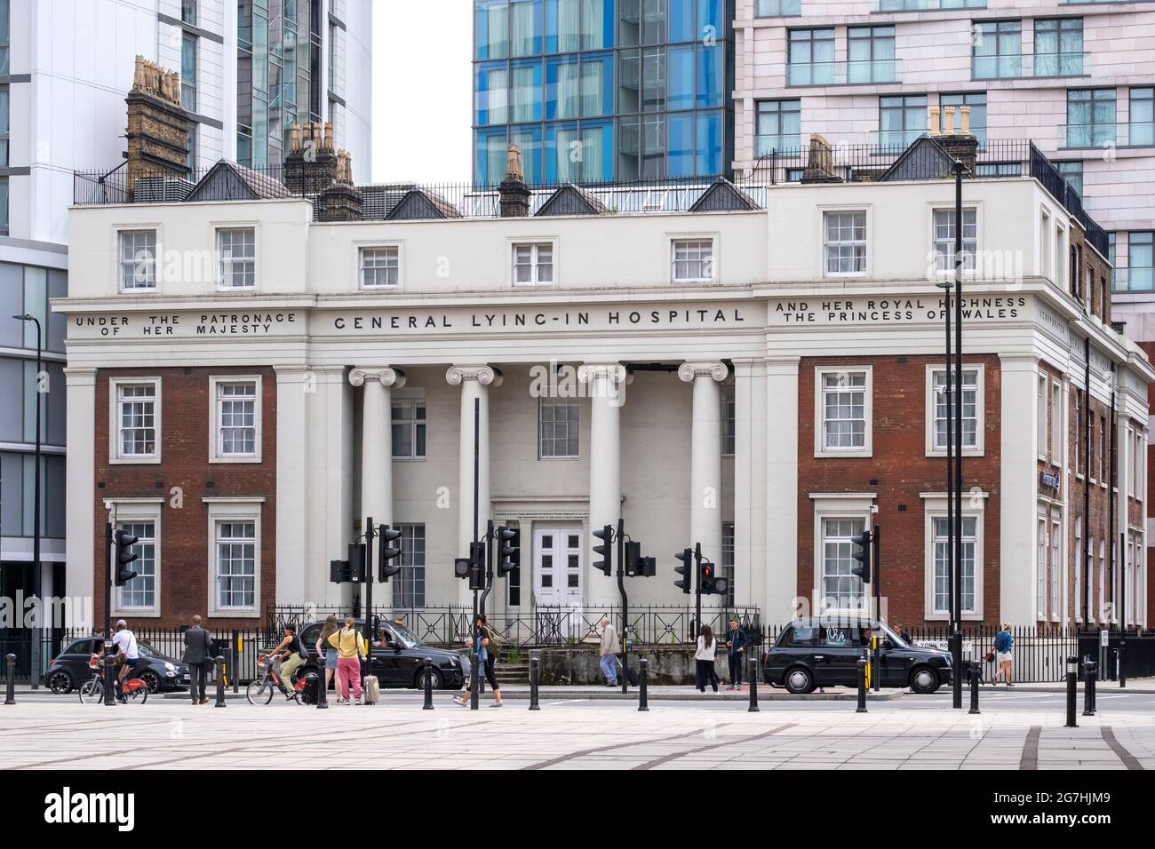 Il General Lying-in Hospital (1767-1971) è stato uno dei primi ospedali di maternità in Gran Bretagna situati su York Road, vicino Waterloo, a Londra Foto Stock