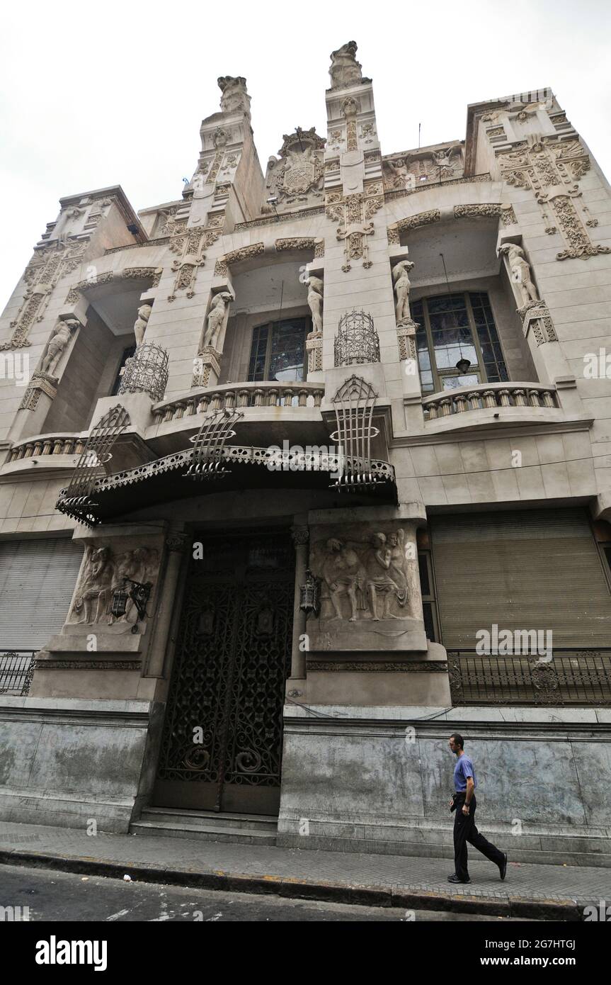 Architettura Art Nouveau nel centro di Rosario. Santa Fe, Argentina Foto Stock