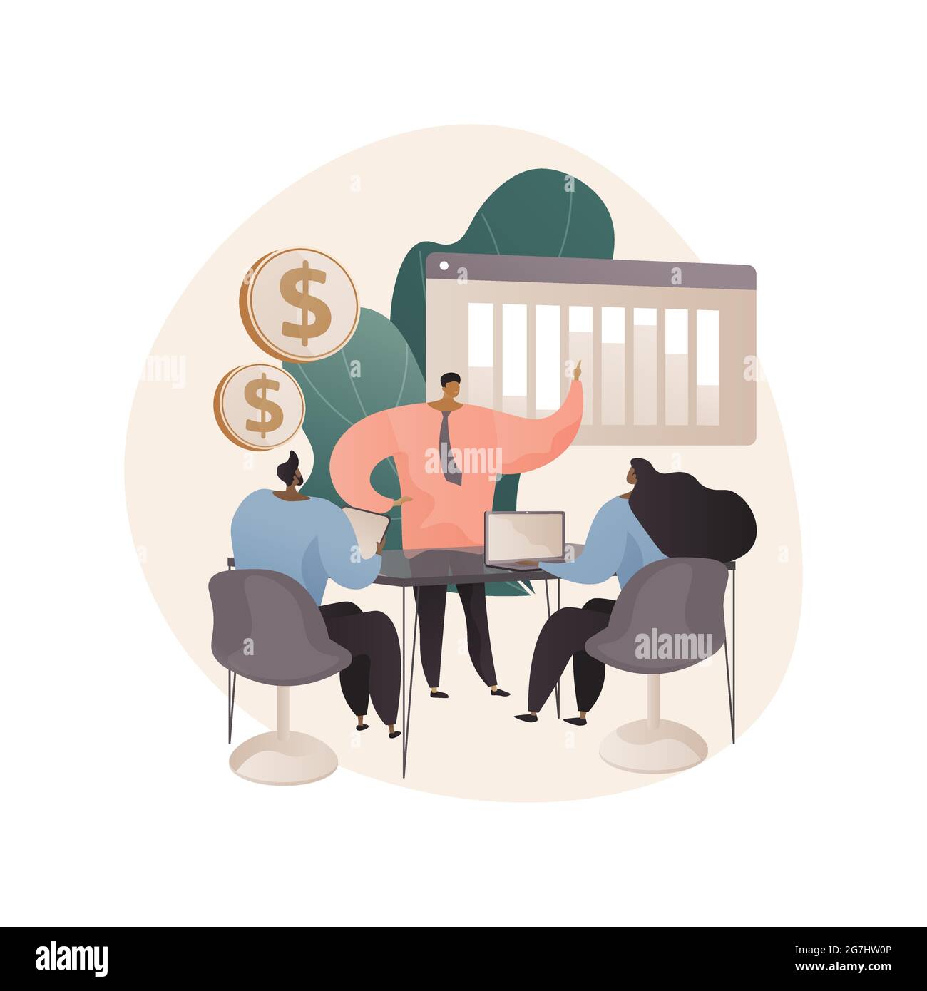 Illustrazione vettoriale del concetto astratto del briefing aziendale. Illustrazione Vettoriale