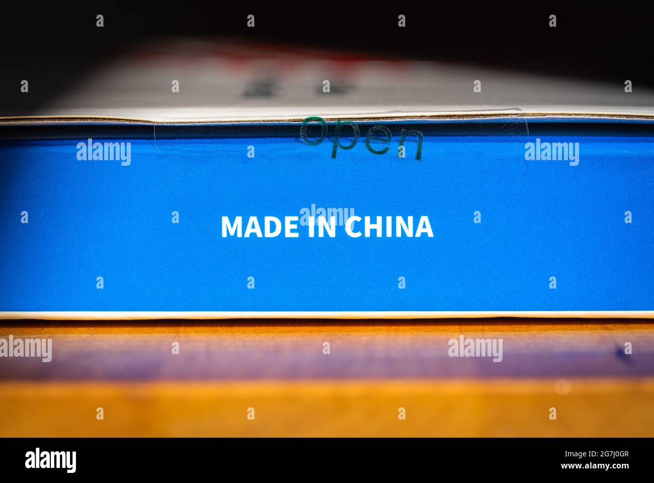 Fabbricato in Cina segno Foto Stock