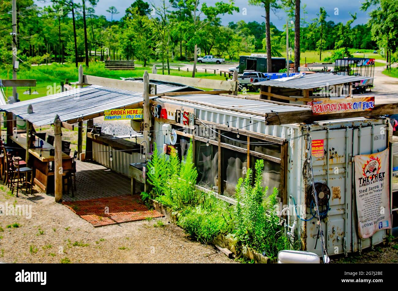 Il Crawfish Shack Outback è raffigurato al Shed Barbeque and Blues Joint, 4 luglio 2021, a Ocean Springs, Mississippi. Foto Stock