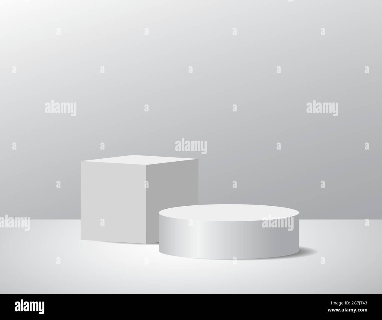 Podio e scena minimalisti con rappresentazione vettoriale 3d composizione astratta di sfondo, illustrazione 3d mock-up Illustrazione Vettoriale
