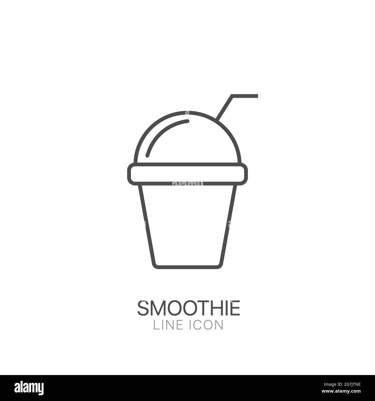 Icona vettore Smoothie Juice Cup. Doodle illustrazione disegnata a mano. Simbolo di dieta disintossicante e stile di vita sano. Icona vettoriale contorno. Segno di linea. Modificabili Illustrazione Vettoriale