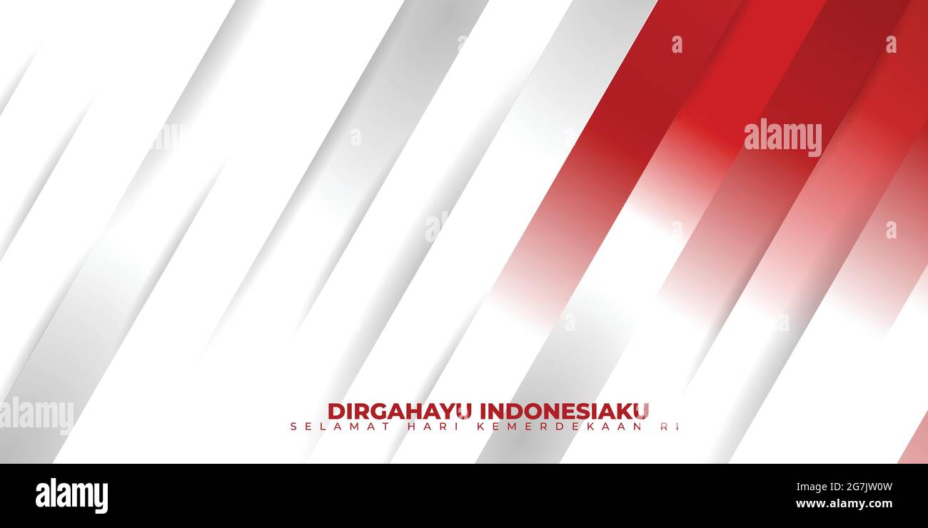 Indonesia giorno di indipendenza con sfondo geometrico rosso e bianco. La media del testo indonesiano è longevità indonesia e la media del testo inferiore è Independence d Illustrazione Vettoriale
