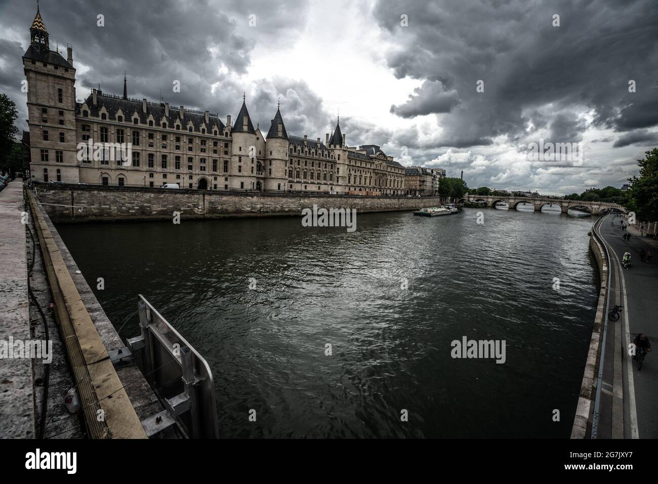 Il panorama della città di Parigi e la Senna Foto Stock