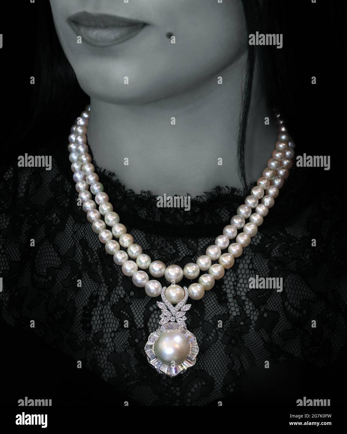 Perle pure arabe di acqua salata senza collo - QATAR Foto Stock