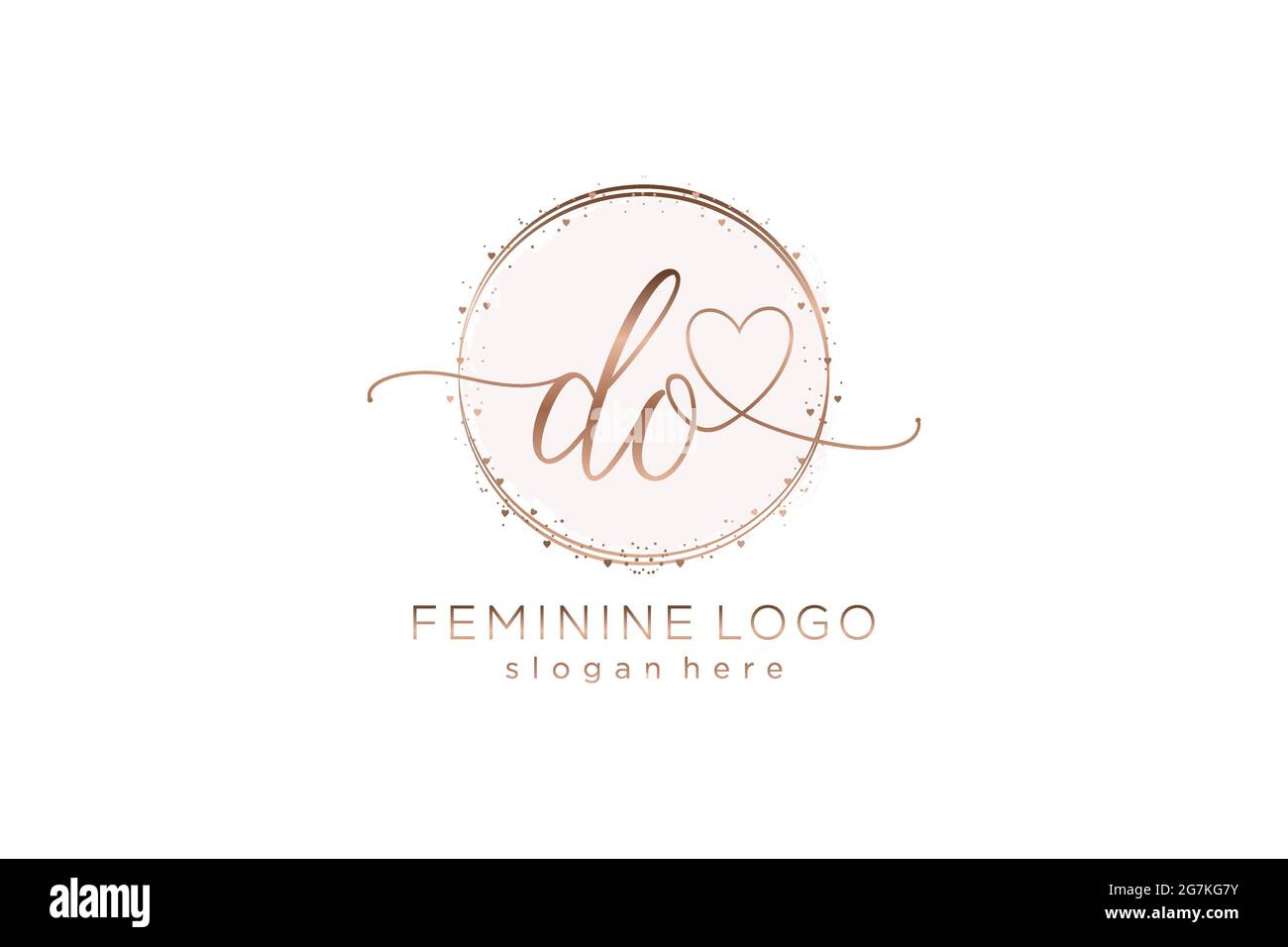 FACCIA il logo di handwriting con il logo vettoriale di modello di cerchio di matrimonio iniziale, di moda, floreale e botanico con modello creativo. Illustrazione Vettoriale