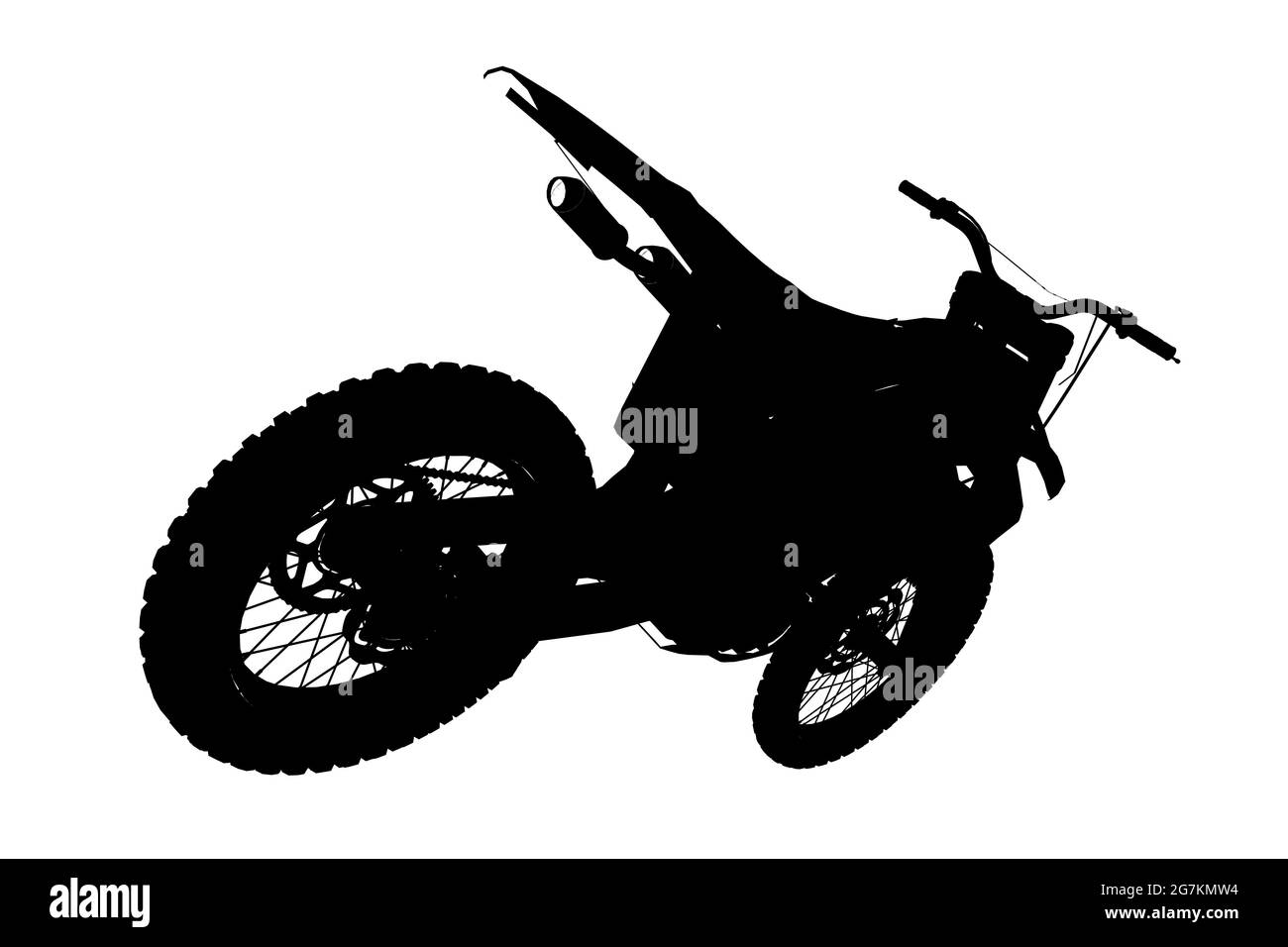 Silhouette della motocicletta isolata su sfondo bianco. Vista posteriore. Illustrazione vettoriale. Illustrazione Vettoriale