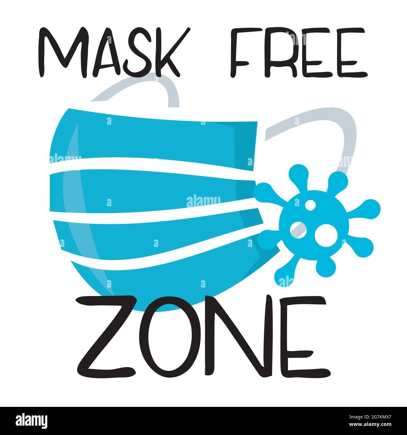 Maschera vettore zona libera con logo covid Illustrazione Vettoriale