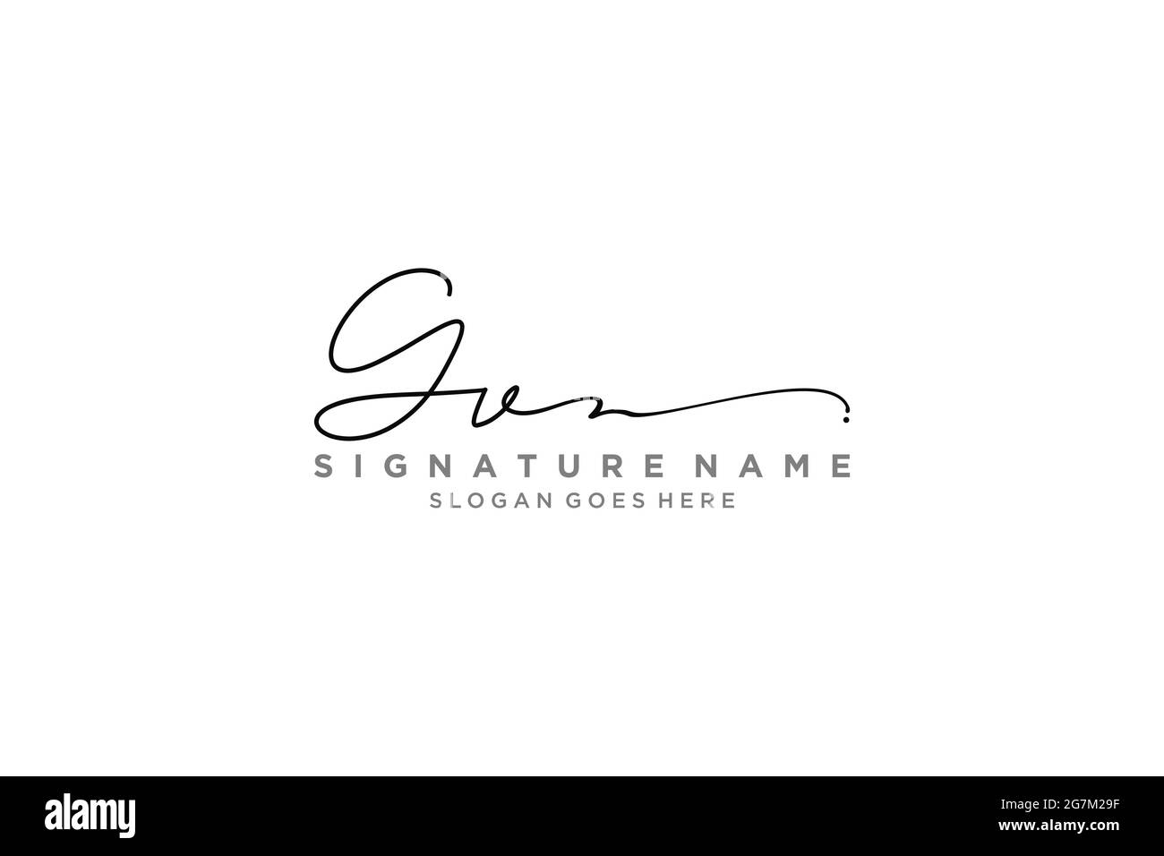 GV Letter Signature Logo Template elegante logo firmato modello simbolo icona vettoriale Illustrazione Vettoriale