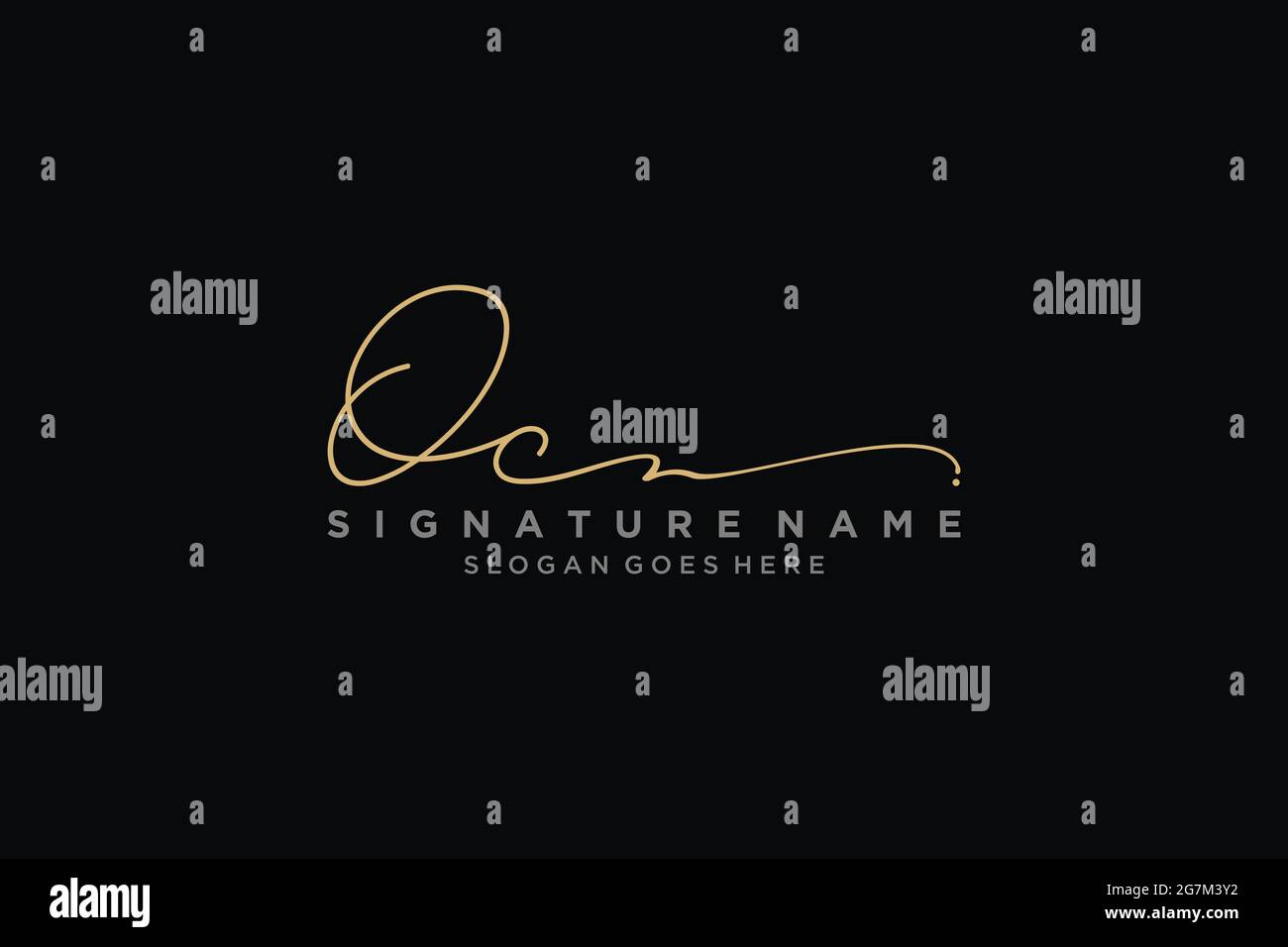 OC Letter Signature Logo Template elegante logo firmato modello simbolo icona vettoriale Illustrazione Vettoriale