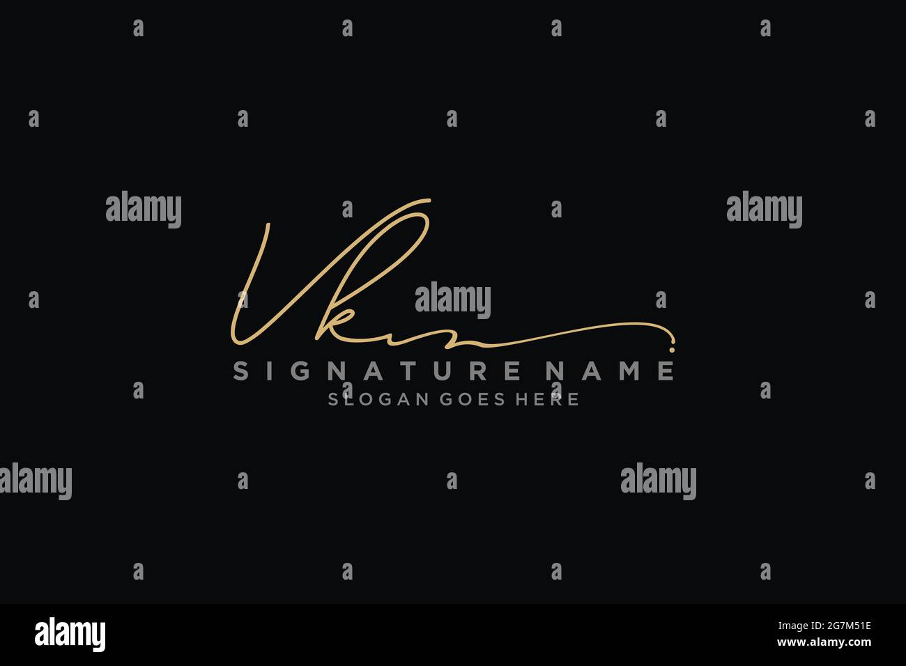 VK Letter Signature Logo Template elegante logo firmato simbolo modello icona vettoriale Illustrazione Vettoriale