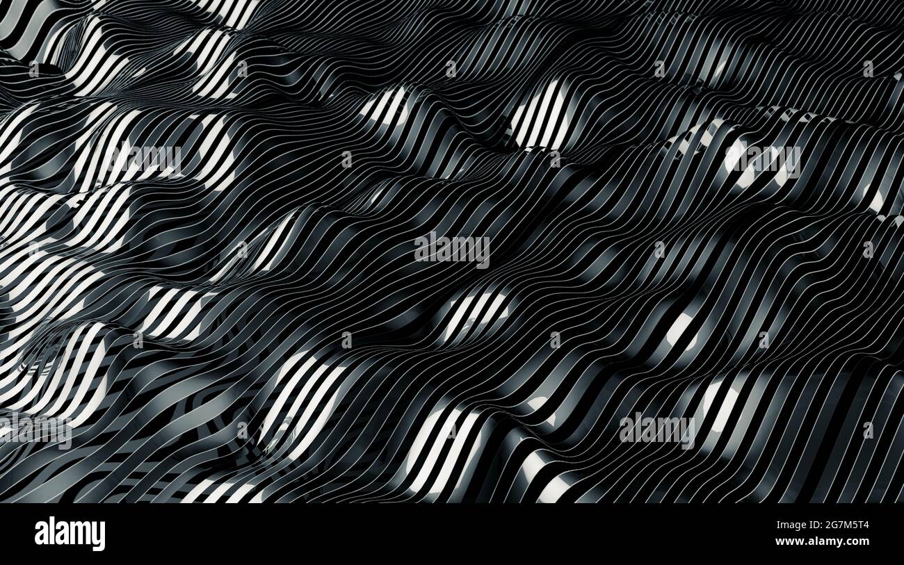 Onde e riflessi sfondo moderno. Linee astratto sfondo Foto Stock