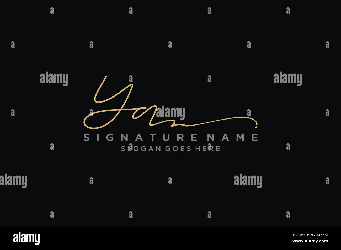 YA Letter Signature Logo Template elegante logo firmato modello simbolo icona vettoriale Illustrazione Vettoriale