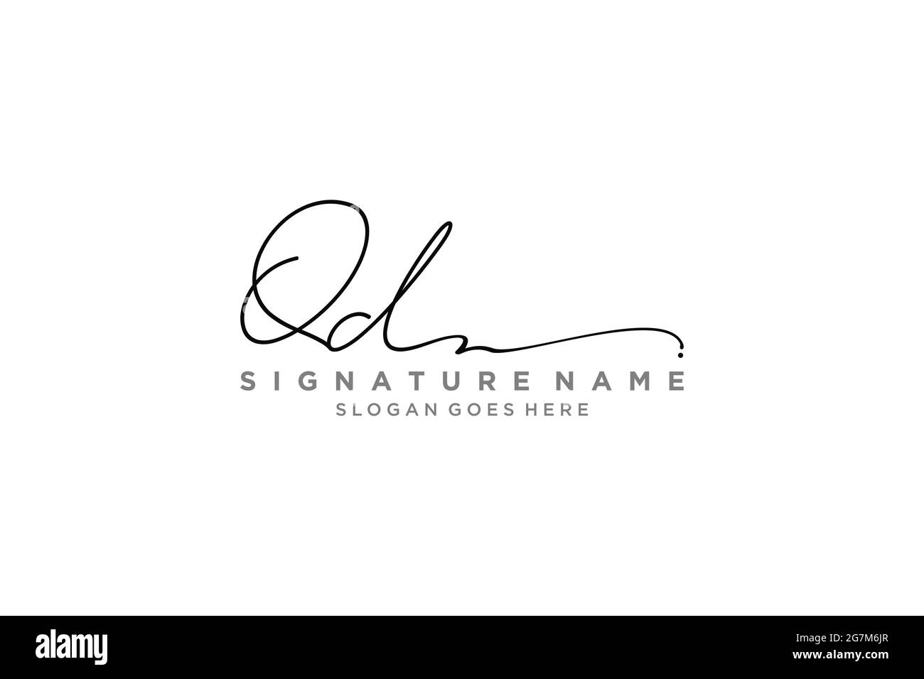 QD Letter Signature Logo Template elegante logo firmato simbolo modello icona vettoriale Illustrazione Vettoriale