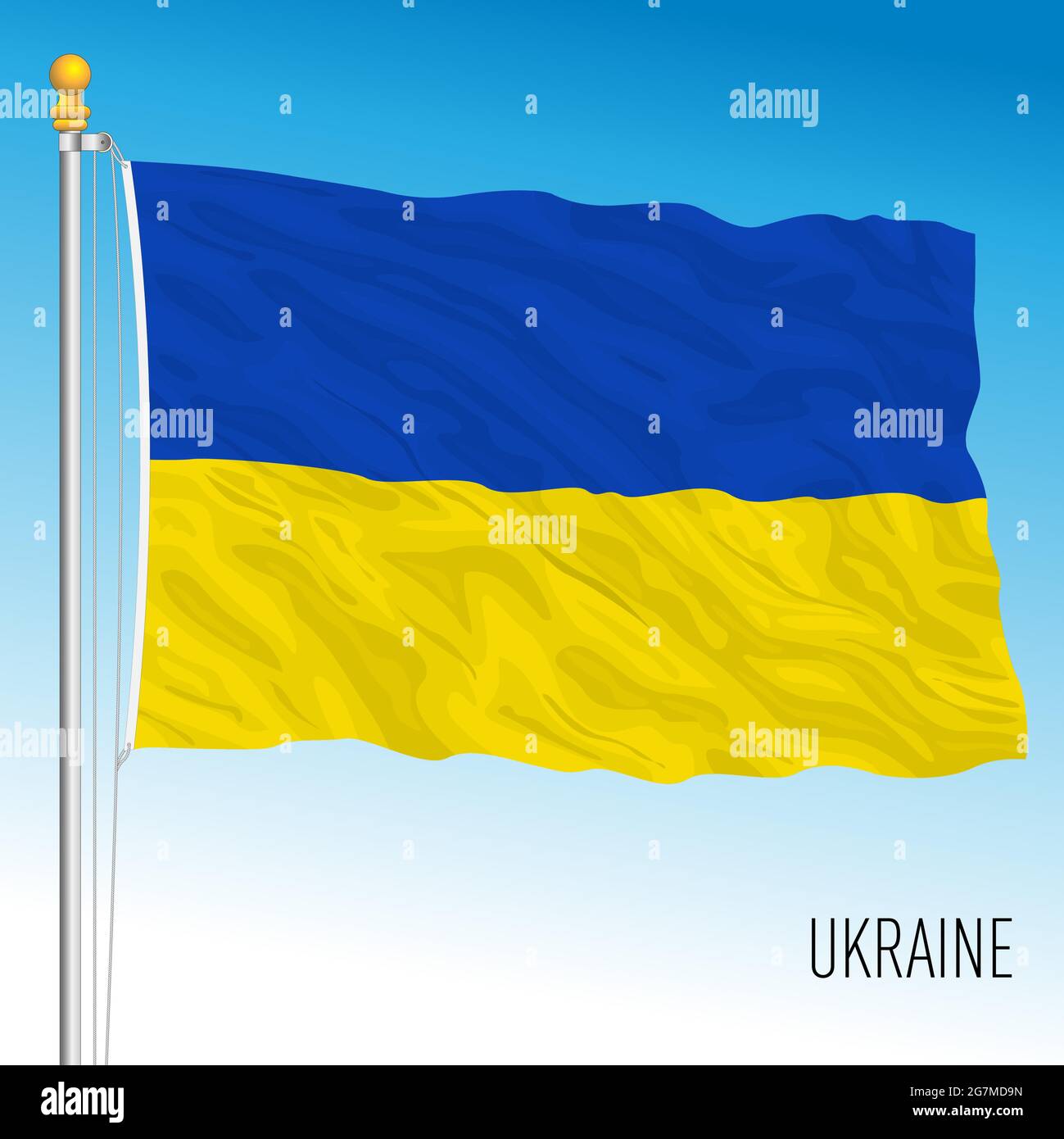 Ucraina bandiera nazionale ufficiale, paese europeo, illustrazione vettoriale Illustrazione Vettoriale