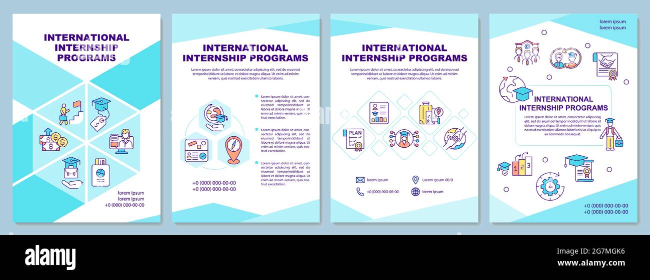 Modello di brochure per i programmi internazionali di stage Illustrazione Vettoriale