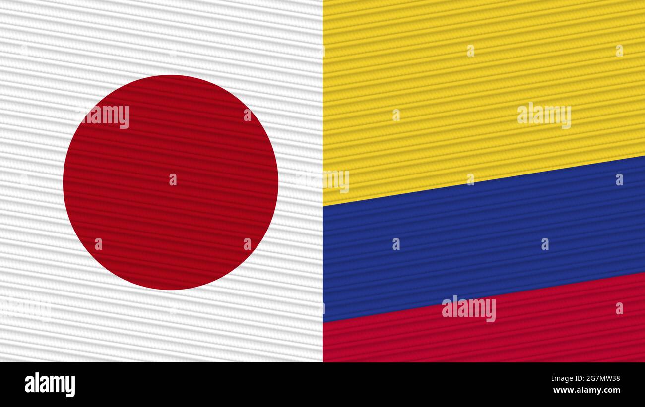 Costa Rica e Giappone due Half Flags insieme tessile illustrazione Foto Stock