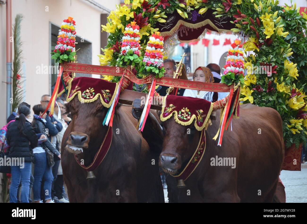 Processione religiosa di Sant'Antioco, Sardegna Foto Stock