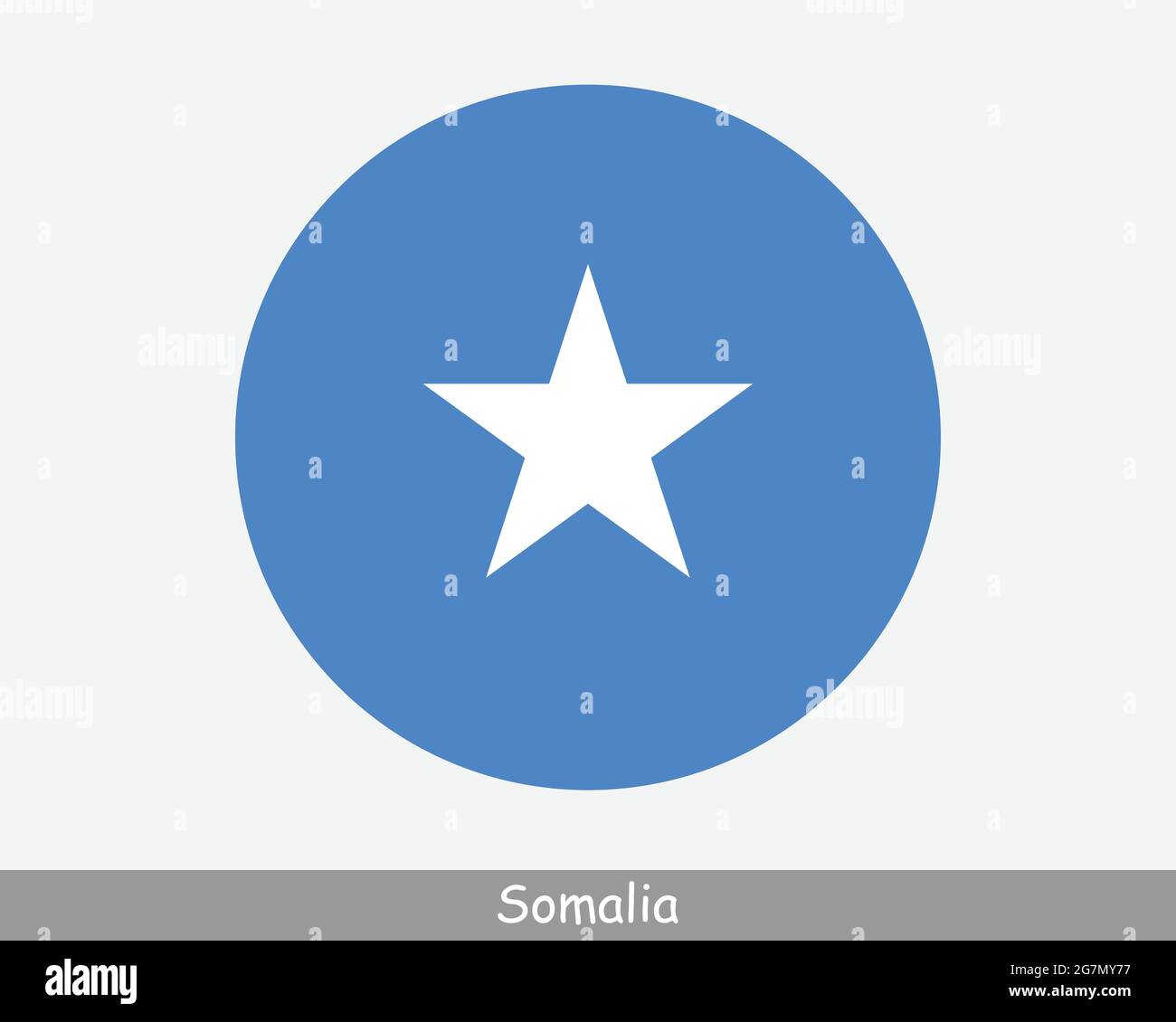 Bandiera Somalia circolare. Icona banner pulsante circolare somalo. Vettore EPS Illustrazione Vettoriale