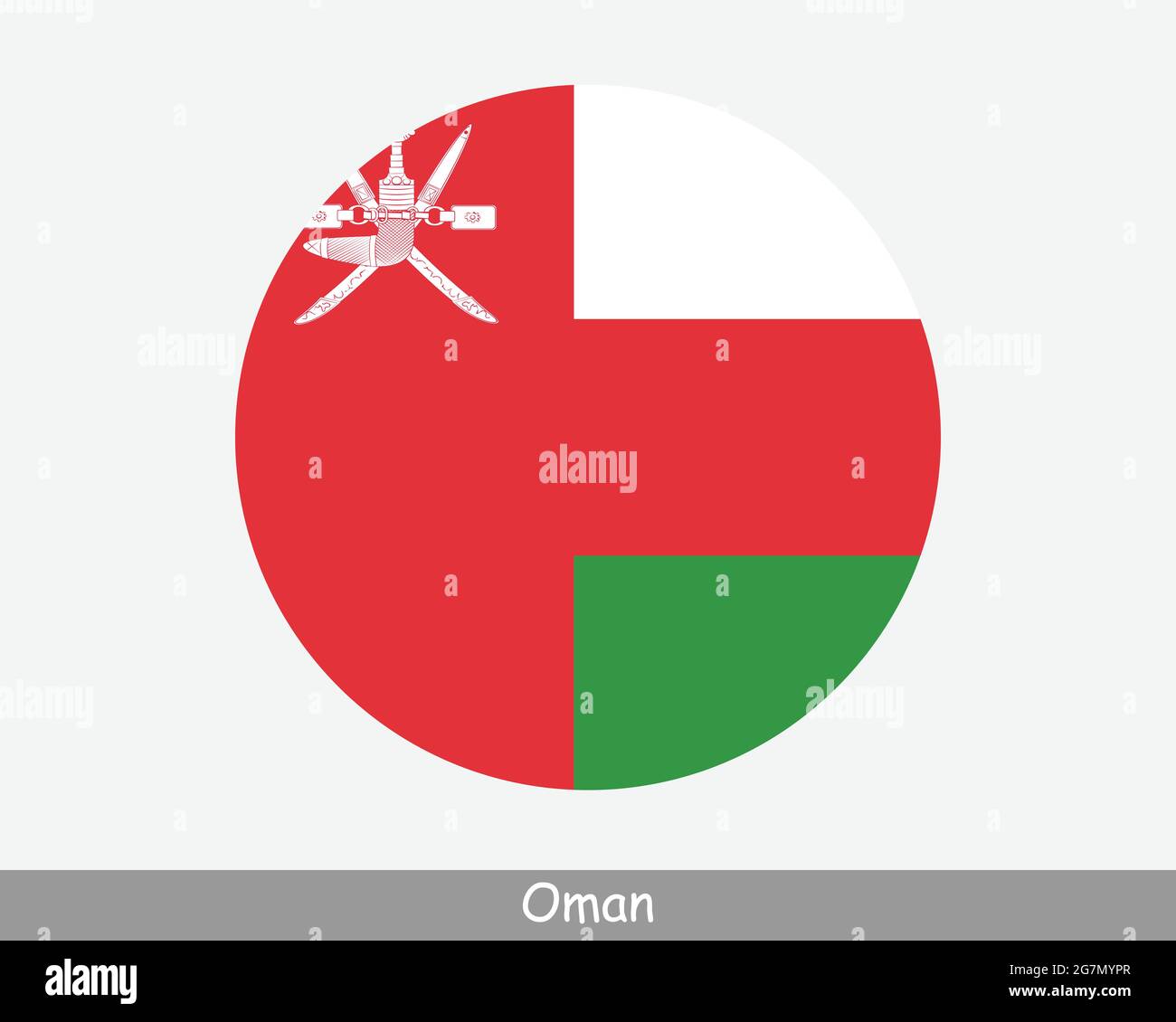 Bandiera circolare Oman. Icona banner pulsante circolare Omani. Vettore EPS Illustrazione Vettoriale