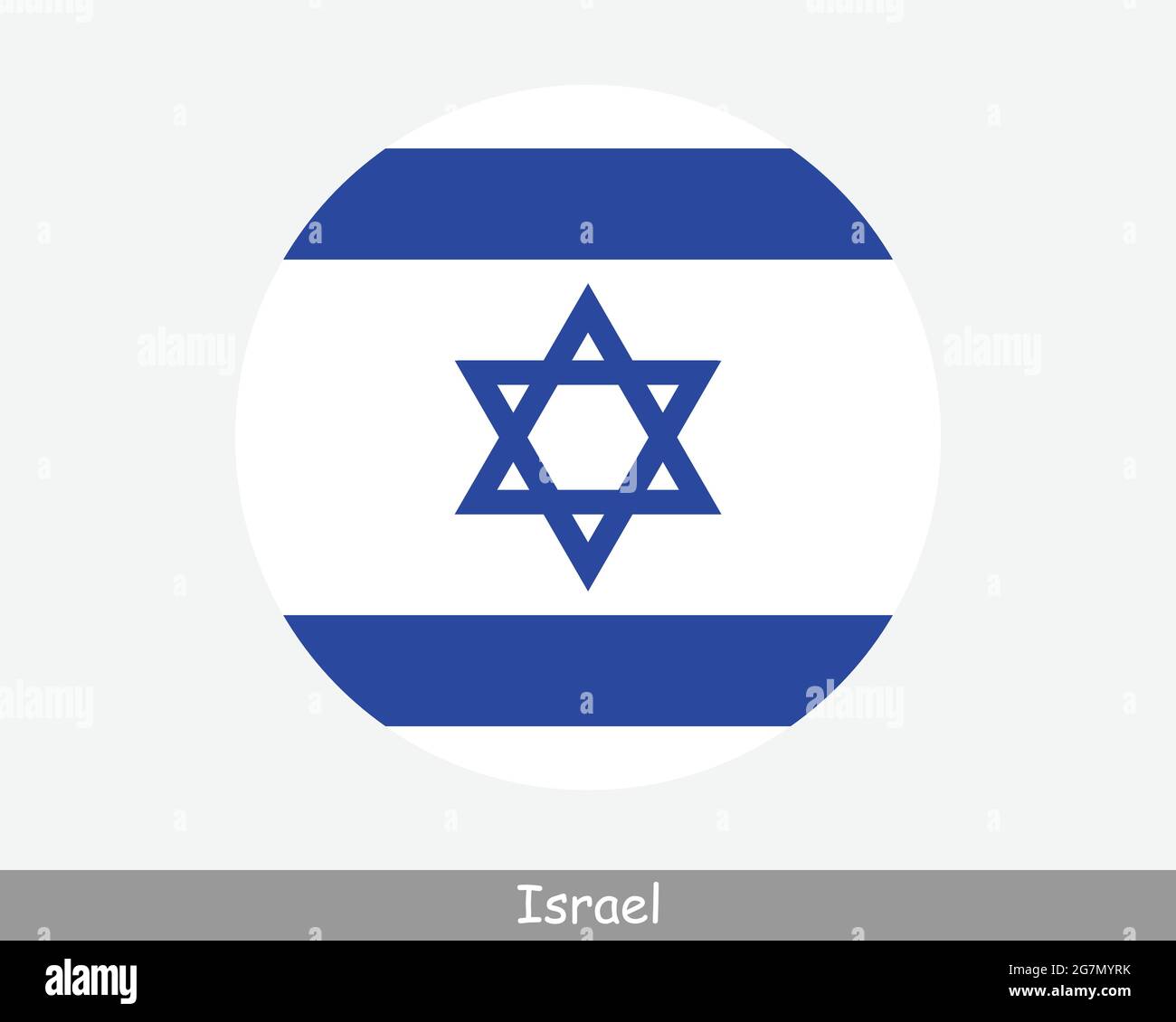 Bandiera del cerchio rotondo di Israele. Icona banner pulsante circolare israeliana. Vettore EPS Illustrazione Vettoriale