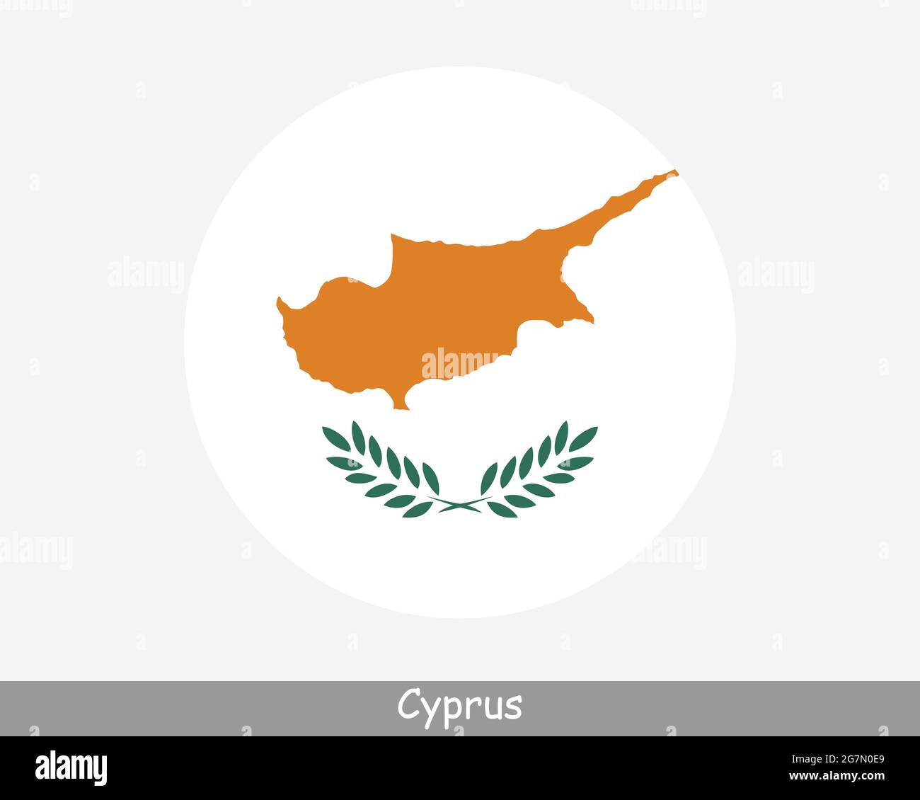Bandiera circolare Cipro. Icona banner pulsante circolare cipriota. Vettore EPS Illustrazione Vettoriale