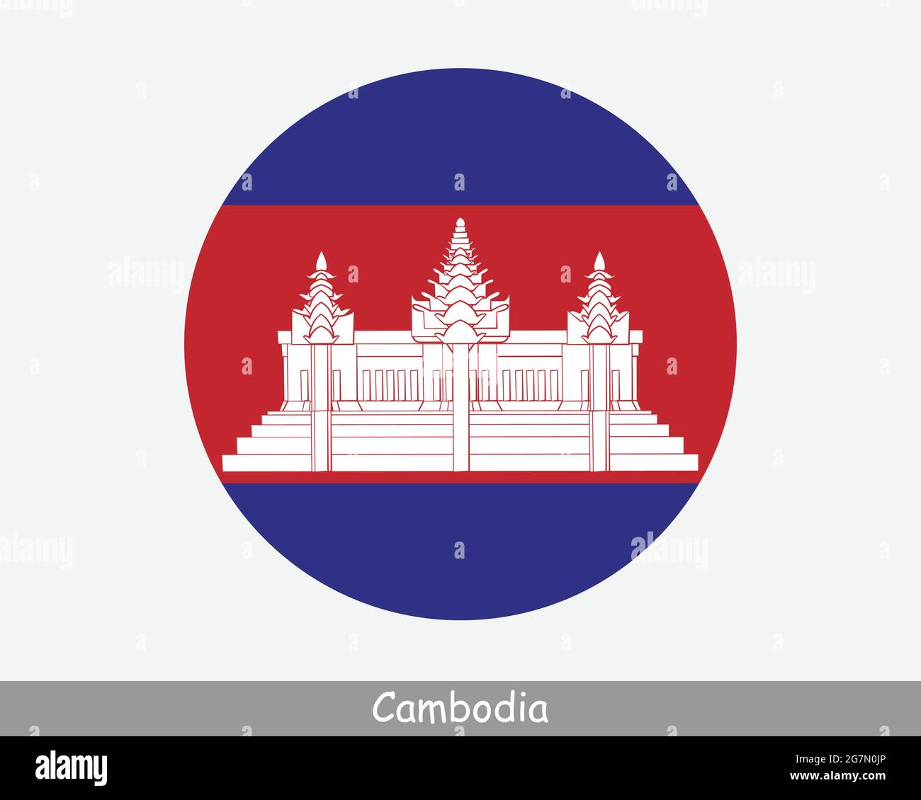 Bandiera circolare Cambogia. Icona banner pulsante circolare cambogiano. Vettore EPS Illustrazione Vettoriale