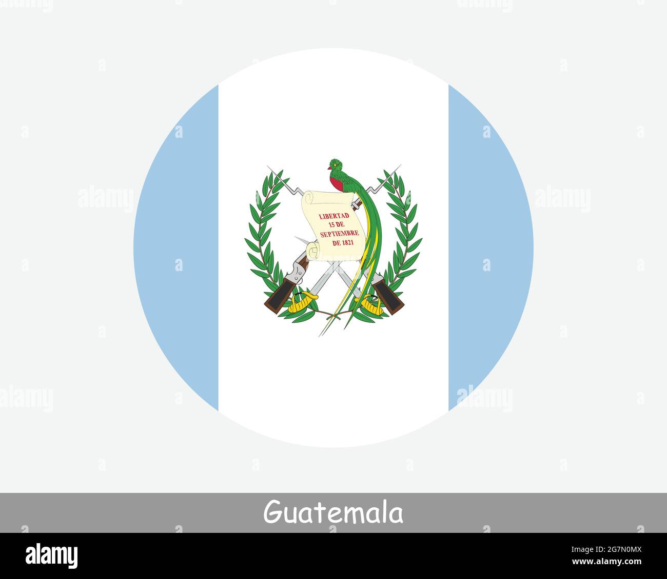 Bandiera del Circolo circolare del Guatemala. Icona banner pulsante circolare guatemalteco. Vettore EPS Illustrazione Vettoriale