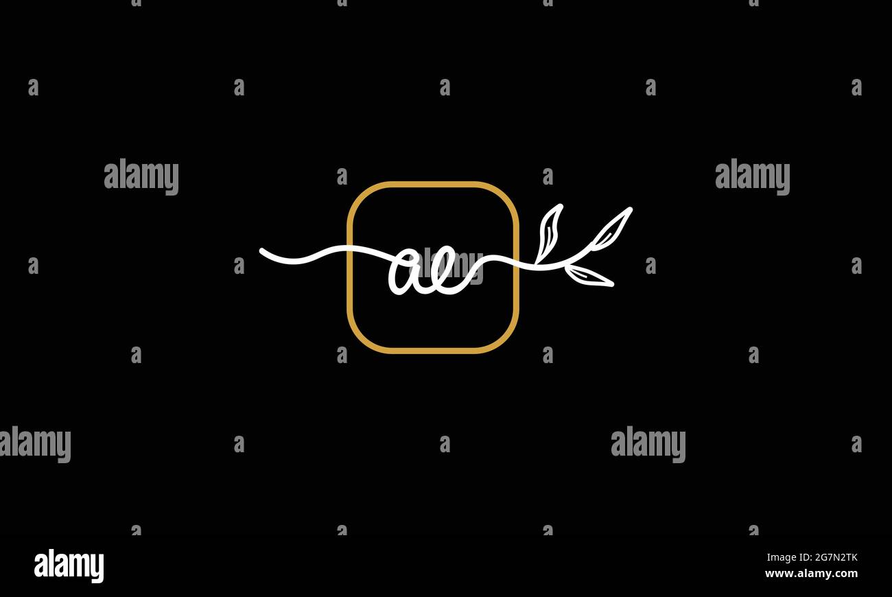 Lettere iniziali AE ed EA Handwriting boho floreale monogramma logo vettoriale icona minimalista design Illustrazione Vettoriale