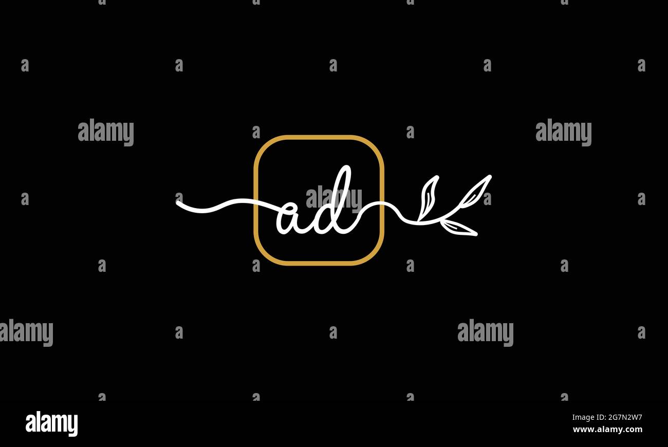 Lettere iniziali ad e da calligrafia floreale boho botan monogramma logo vettore icona minimalista design Illustrazione Vettoriale