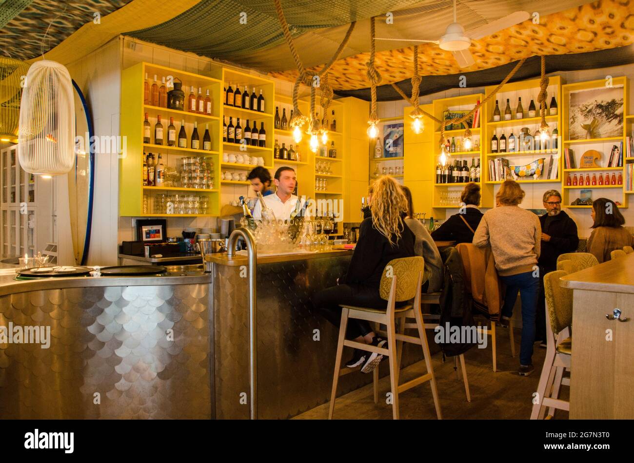 FRANCIA. PIRENEI ATLANTICI (64) BIARRITZ. SURF BAR Foto Stock