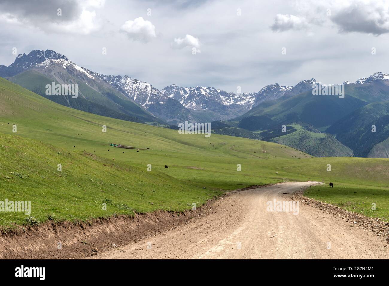 White Water Valley, Ak Suu Valley, vicino a Issyk Kul, & Terskey Alatau o Terskey Ala-Too catena montuosa nelle montagne Tian Shan, Kirghizistan Foto Stock