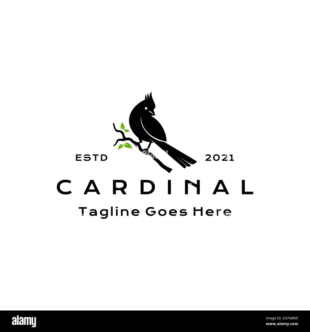 Cardinal Bird Silhouette Logo disegno Vector Illustrazione Illustrazione Vettoriale