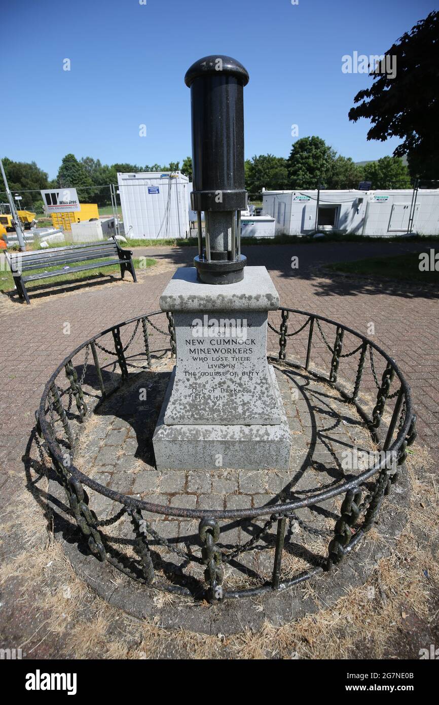 New Cumnock, East Ayrshire, Scozia, Regno Unito. Memorial ai minatori di carbone ho lavorato nella zona, alcuni dei quali non sono sopravvissuti. Foto Stock